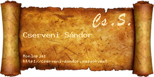 Cserveni Sándor névjegykártya